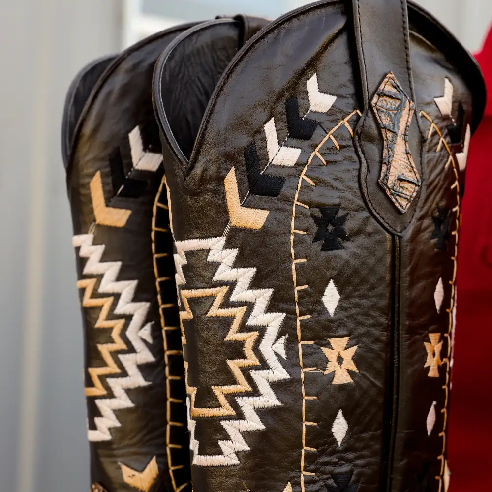 Orix Caiman Neck Leather Boots - Square Toe