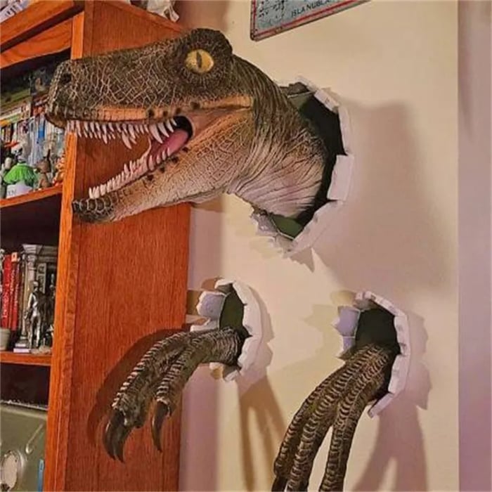 3D Wall Mount Dinosaur Bust Sculpture