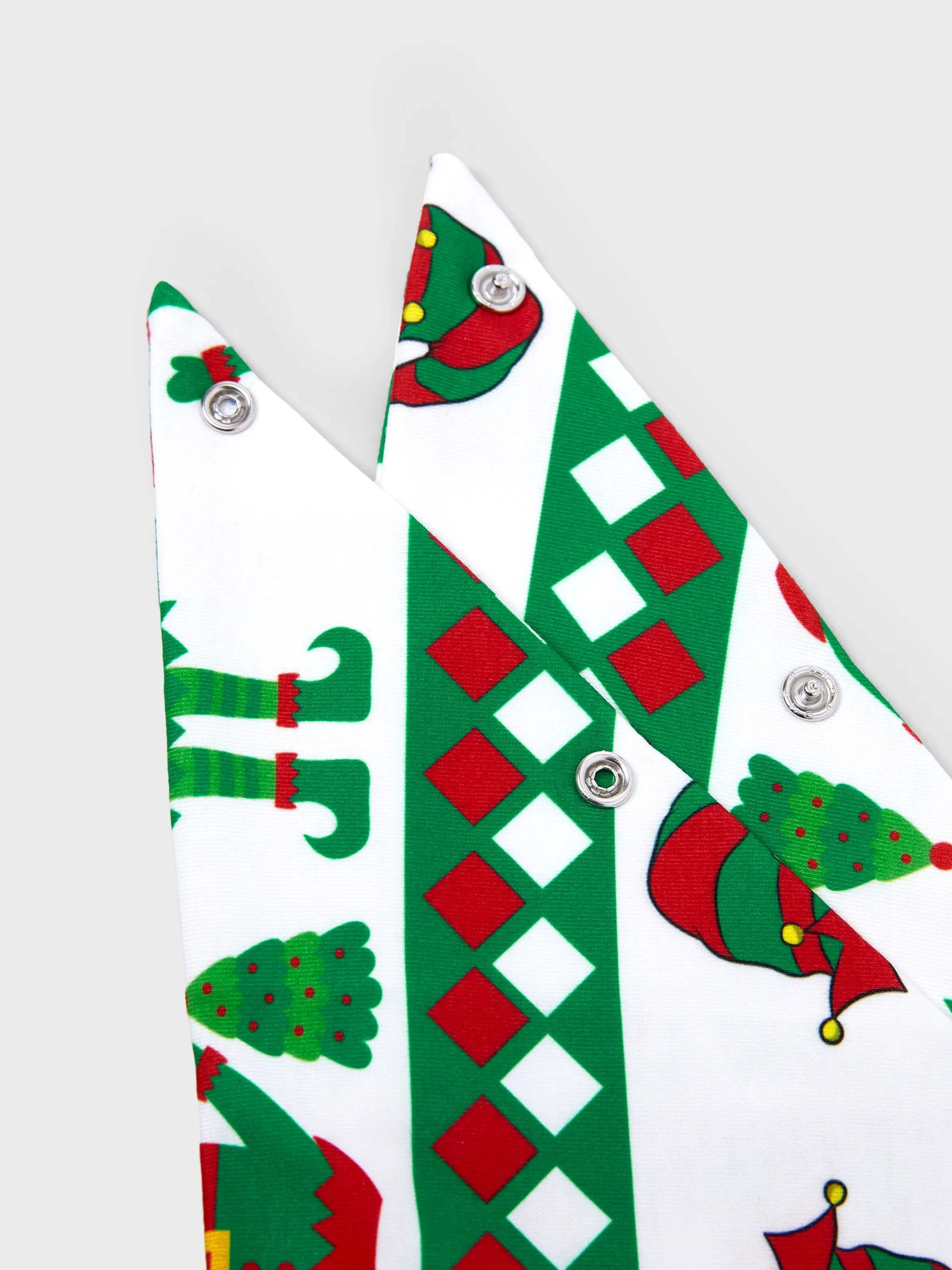 Christmas Matching Family Pajamas Set Christmas Elf Print PJS with Christmas Socks Red