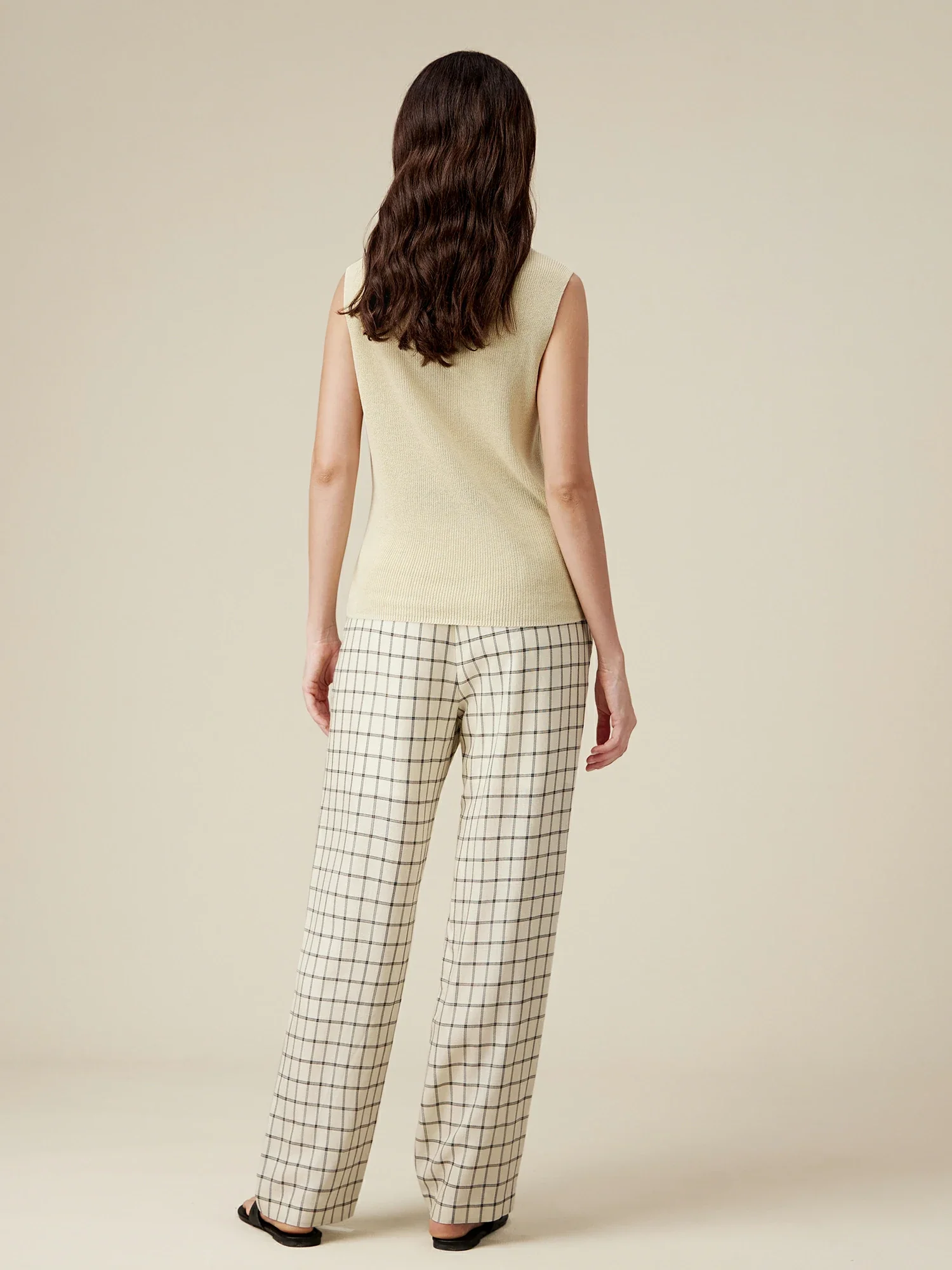 Linen & Lyocell Sleeveless Lapel Casual Tank