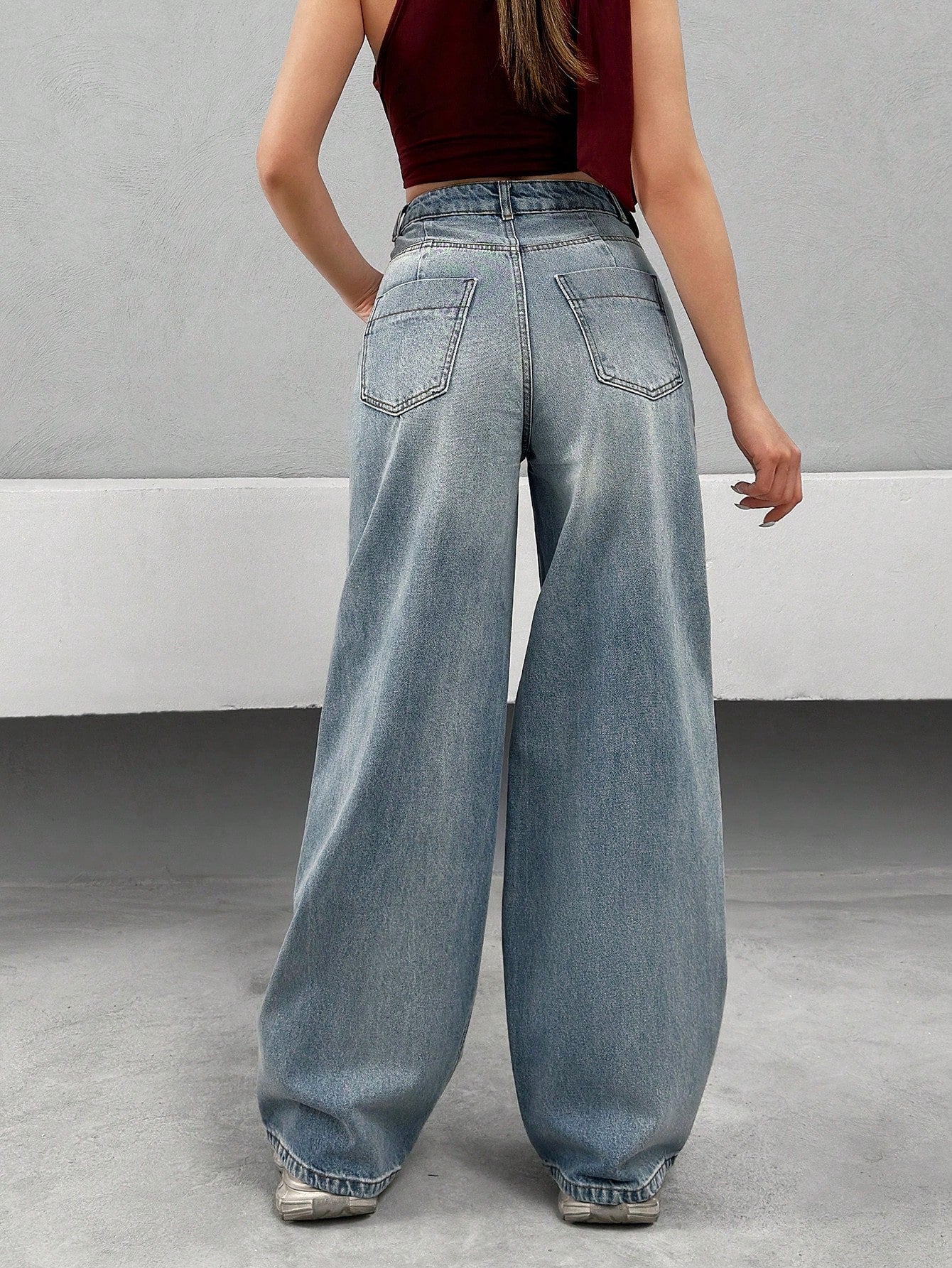 Bling Bleach Wide Leg Jeans