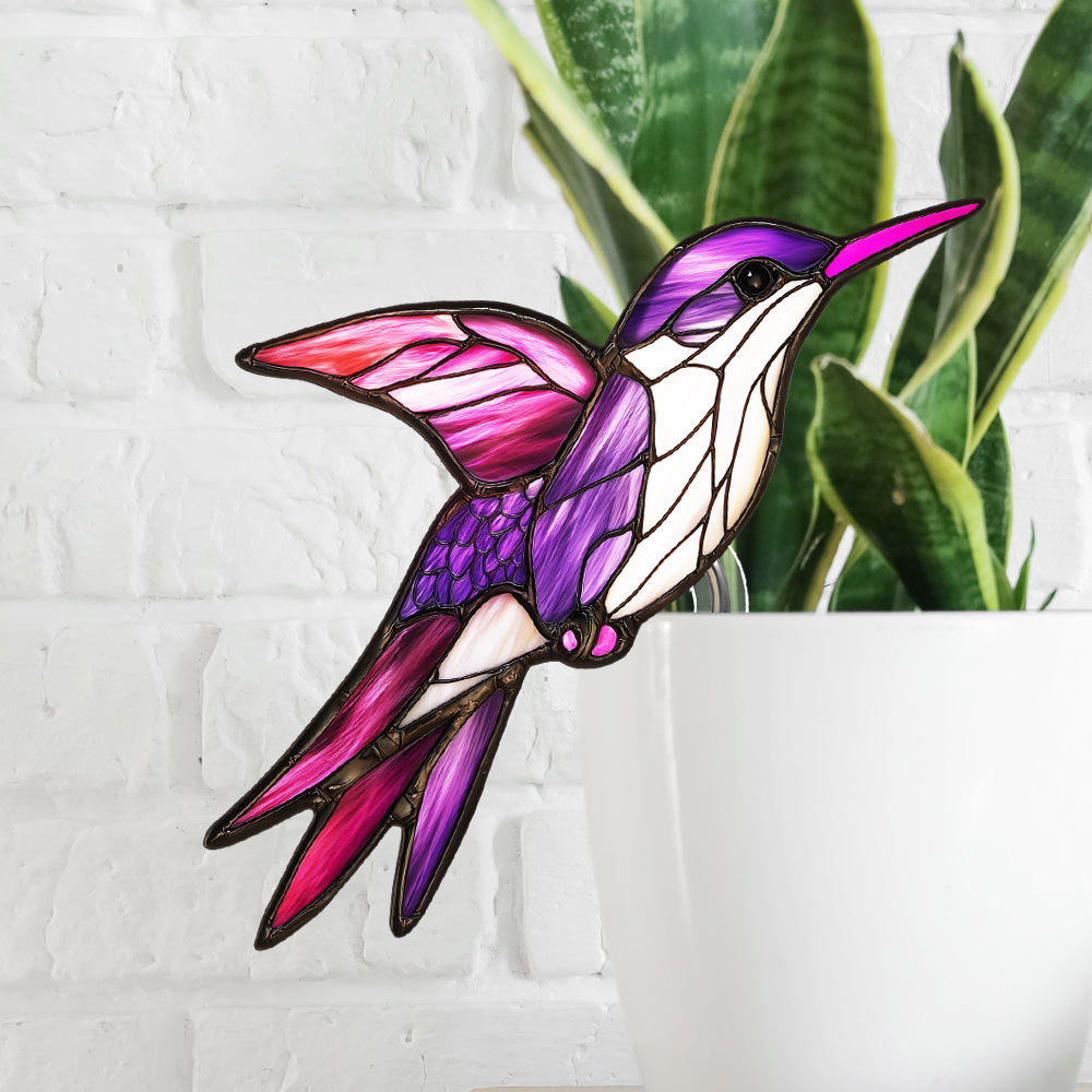 Stained Glass Kingfisher Suncatcher Decoration