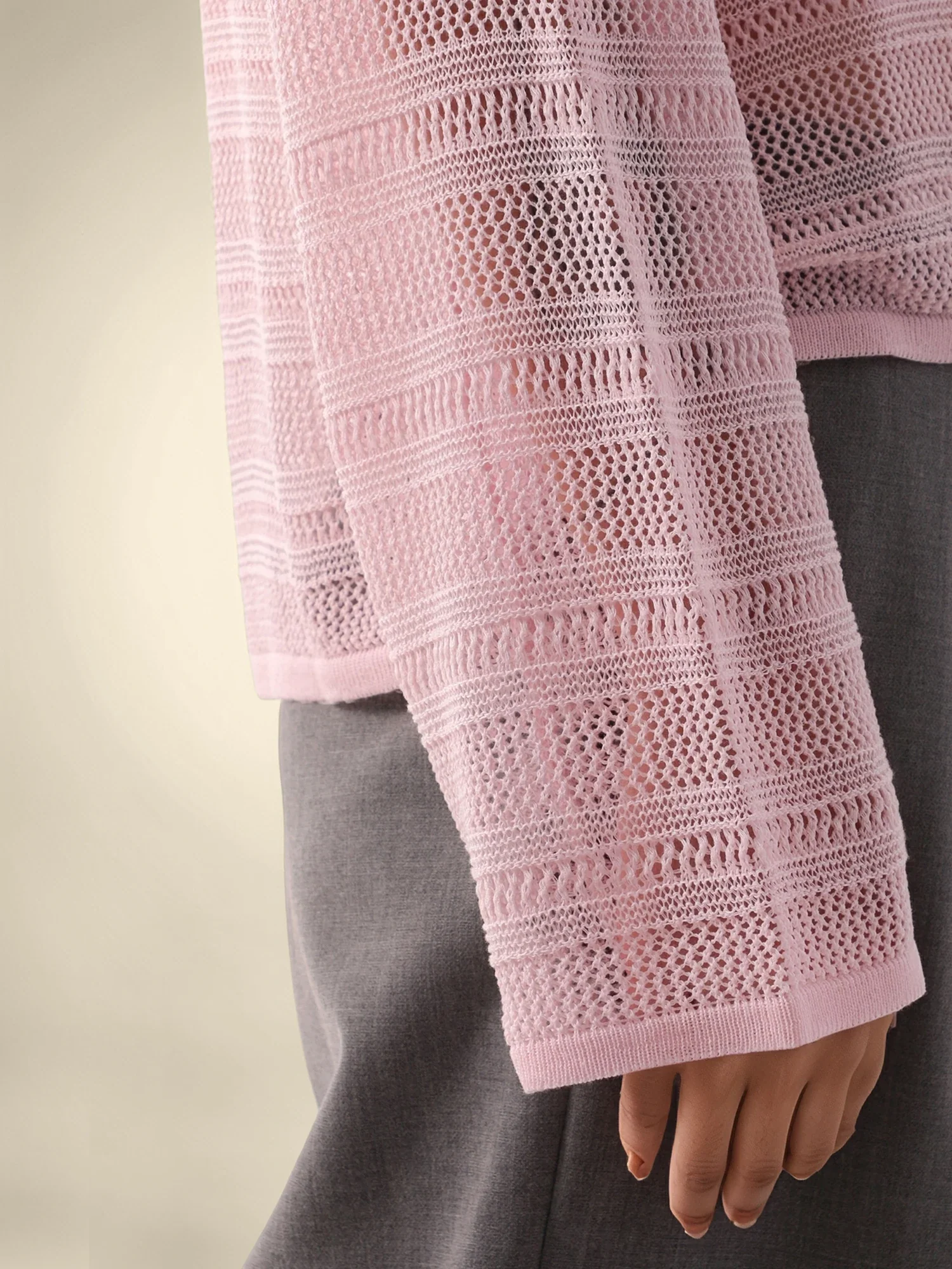 Linen & Lyocell Round Neck Long Sleeve Top