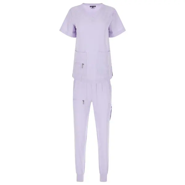 Women's elastic solid color V-neck nursing suit