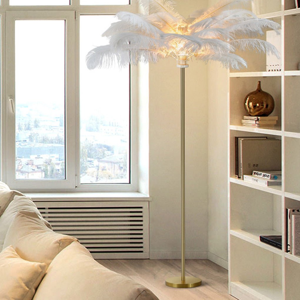 Nordic Vertical Feathers LED Simple Luxurious Delicate Elegant Design Floor Lamp