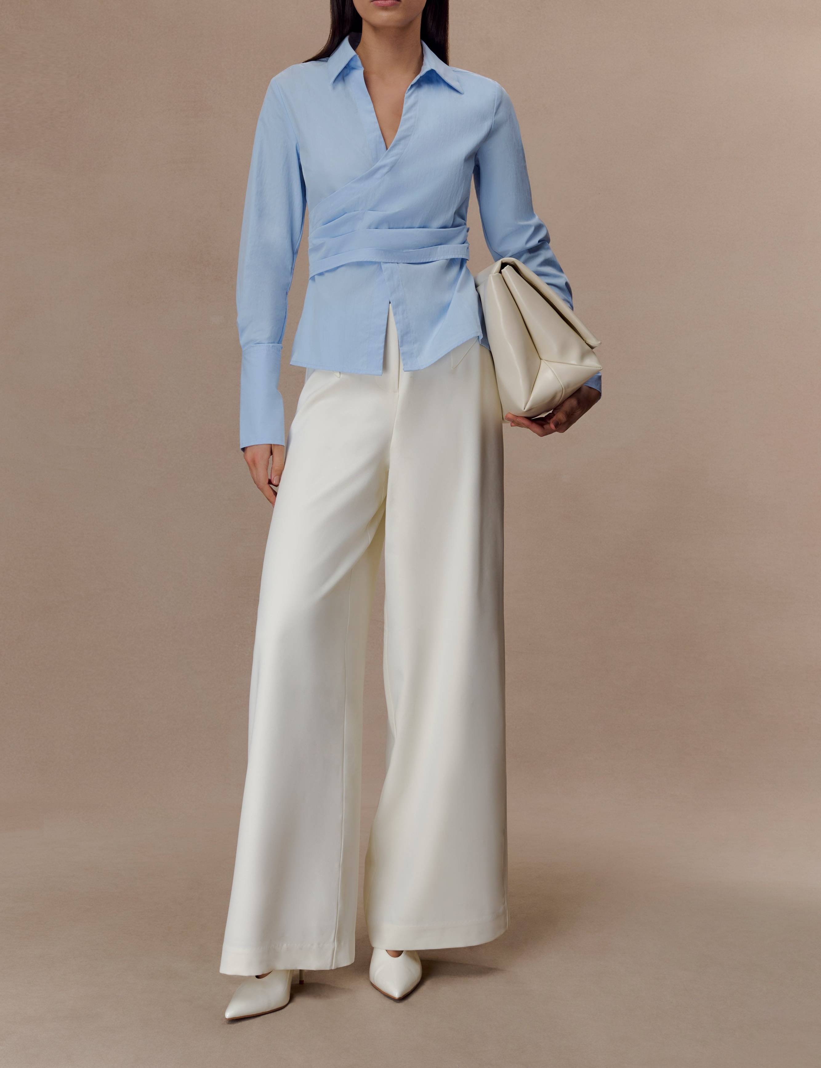 Ivory Wide Leg Suiting Trouser