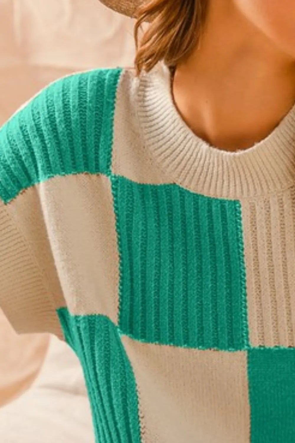 Check Plaid Casual Sweater Top