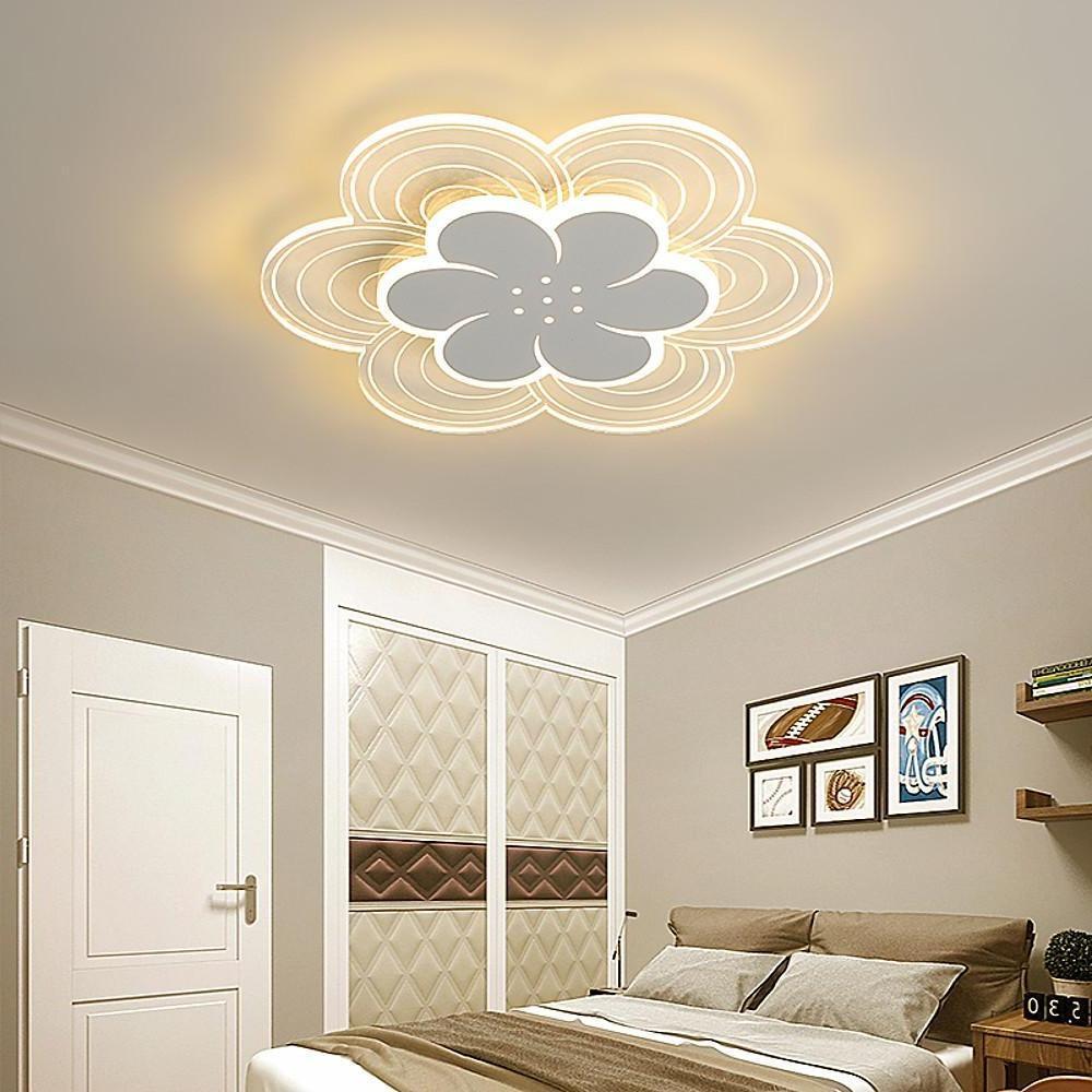 Flower Shapes Dimmable LED White Modern Ceiling Lights Flush Mount Lighting