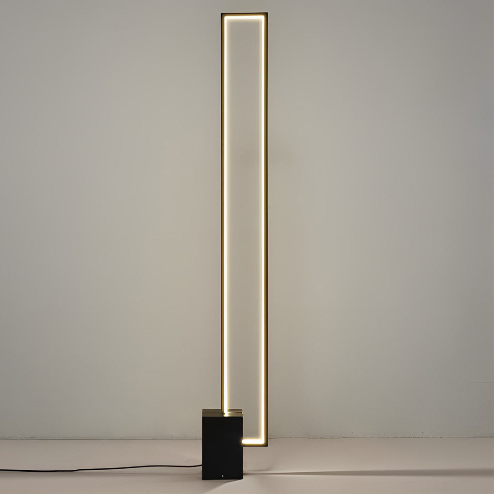 Rectangular Minimalist Stepless Dimming LED Black Nordic Floor Lamp