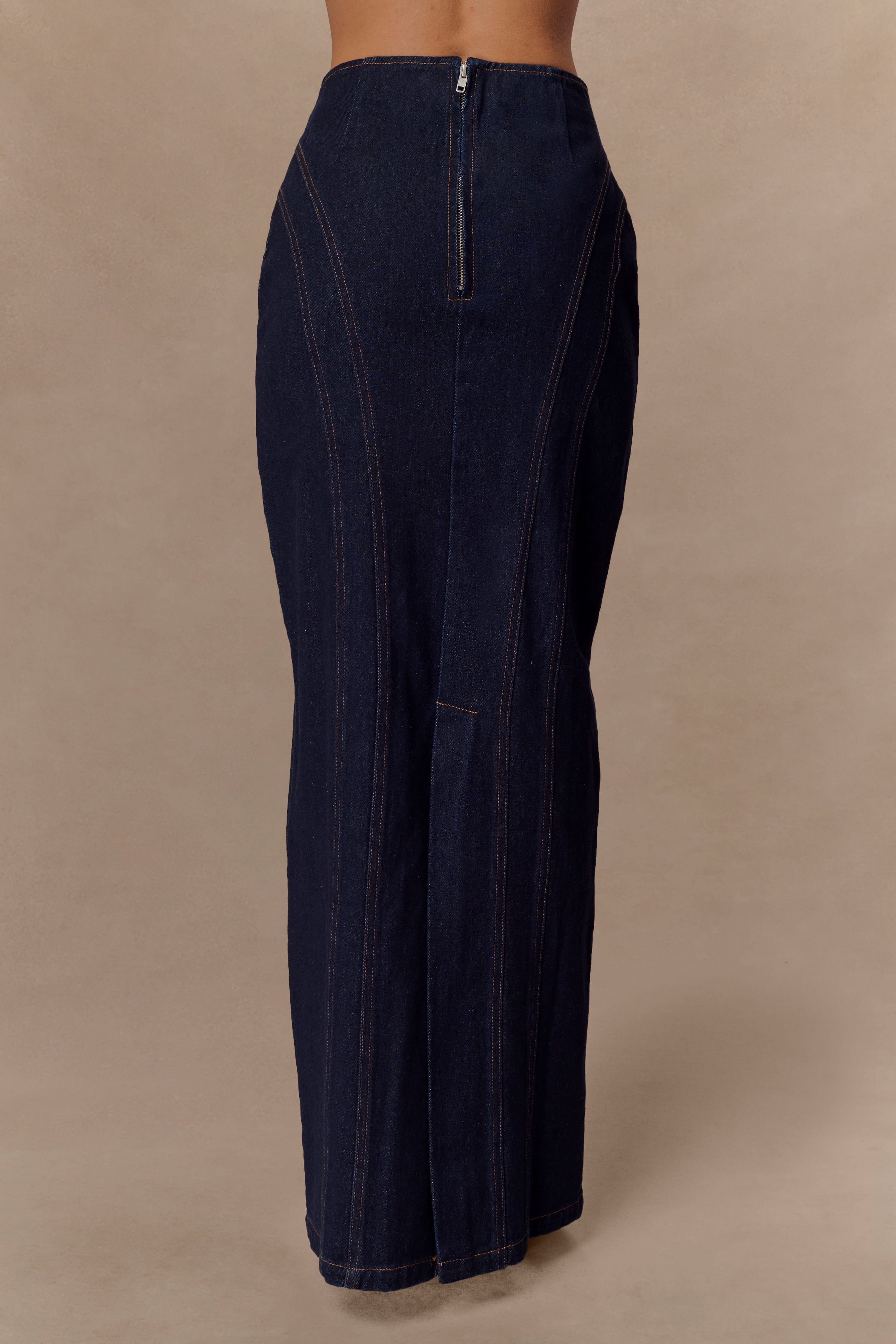 Blue Denim Maxi Skirt