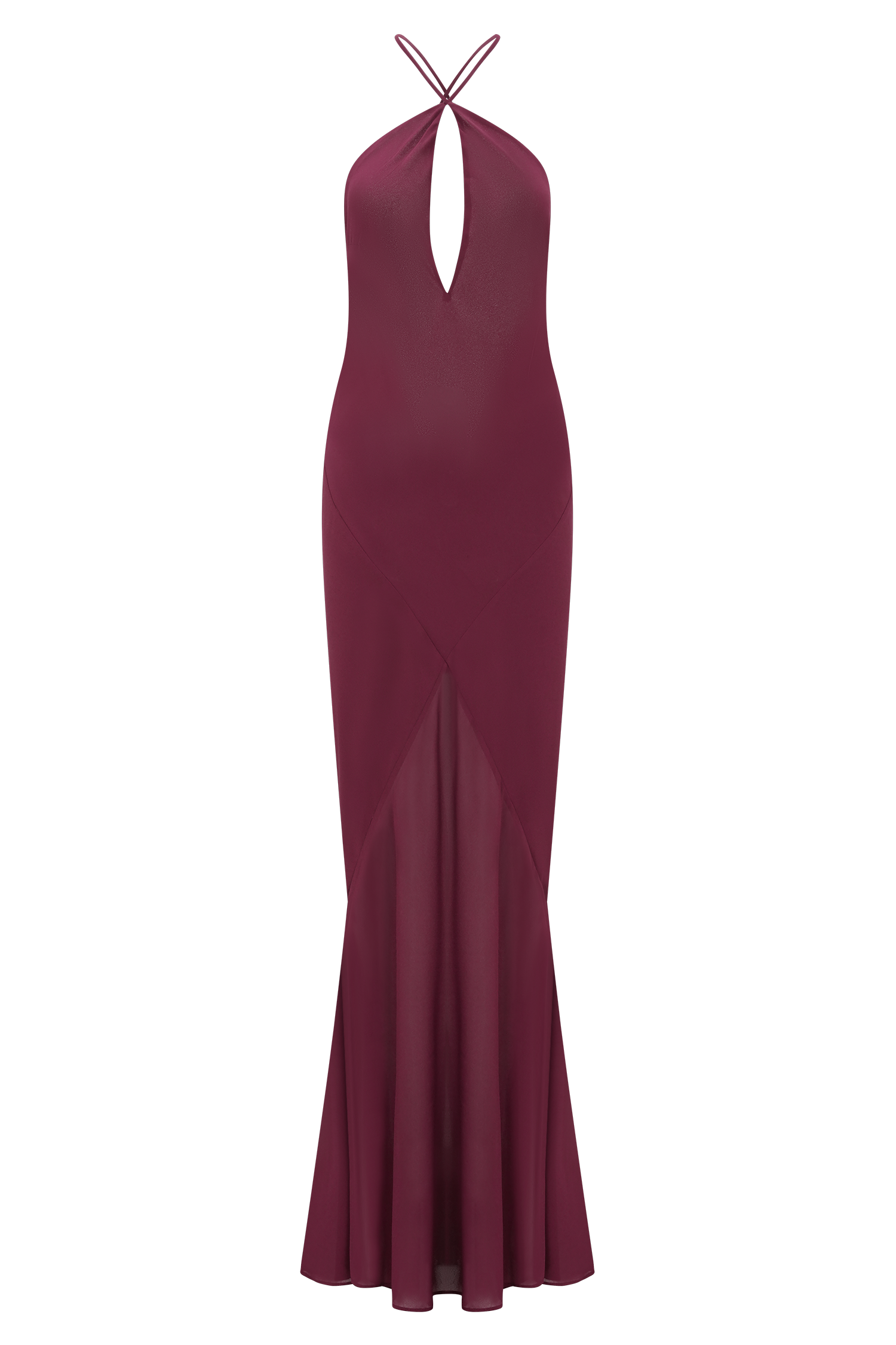 Red Slip Halter Maxi Dress