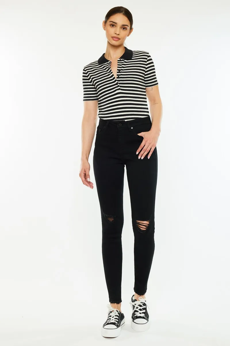 Distressed High Rise Super Skinny Jeans