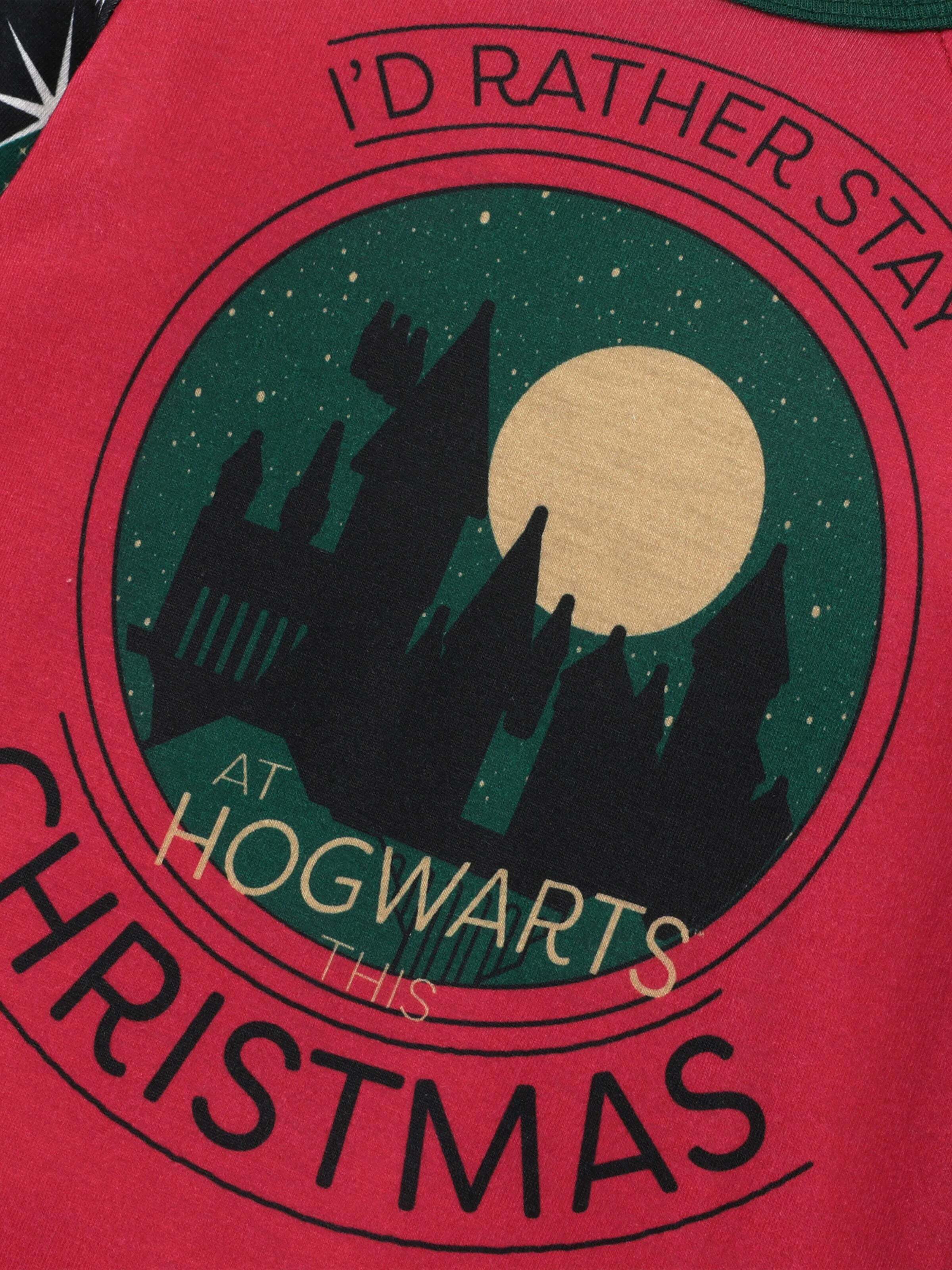 Family Matching Christmas Hogwarts Graphic Pajamas Sets with Christmas Socks