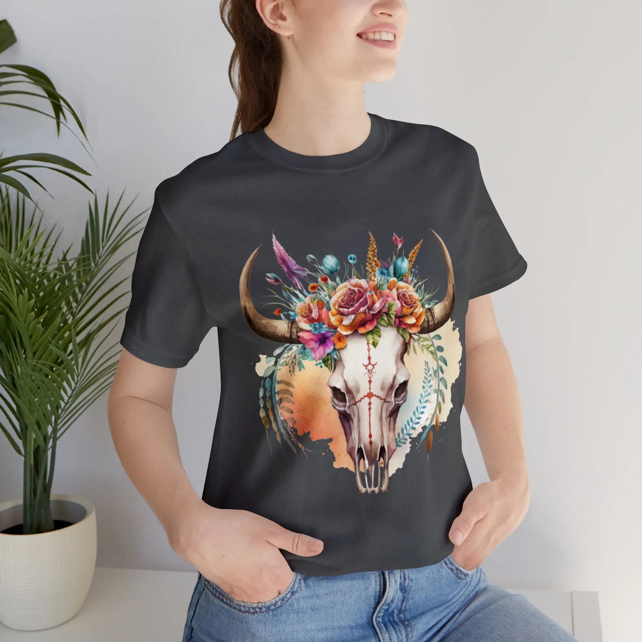 Boho Skull Unisex Jersey Short Sleeve Tee