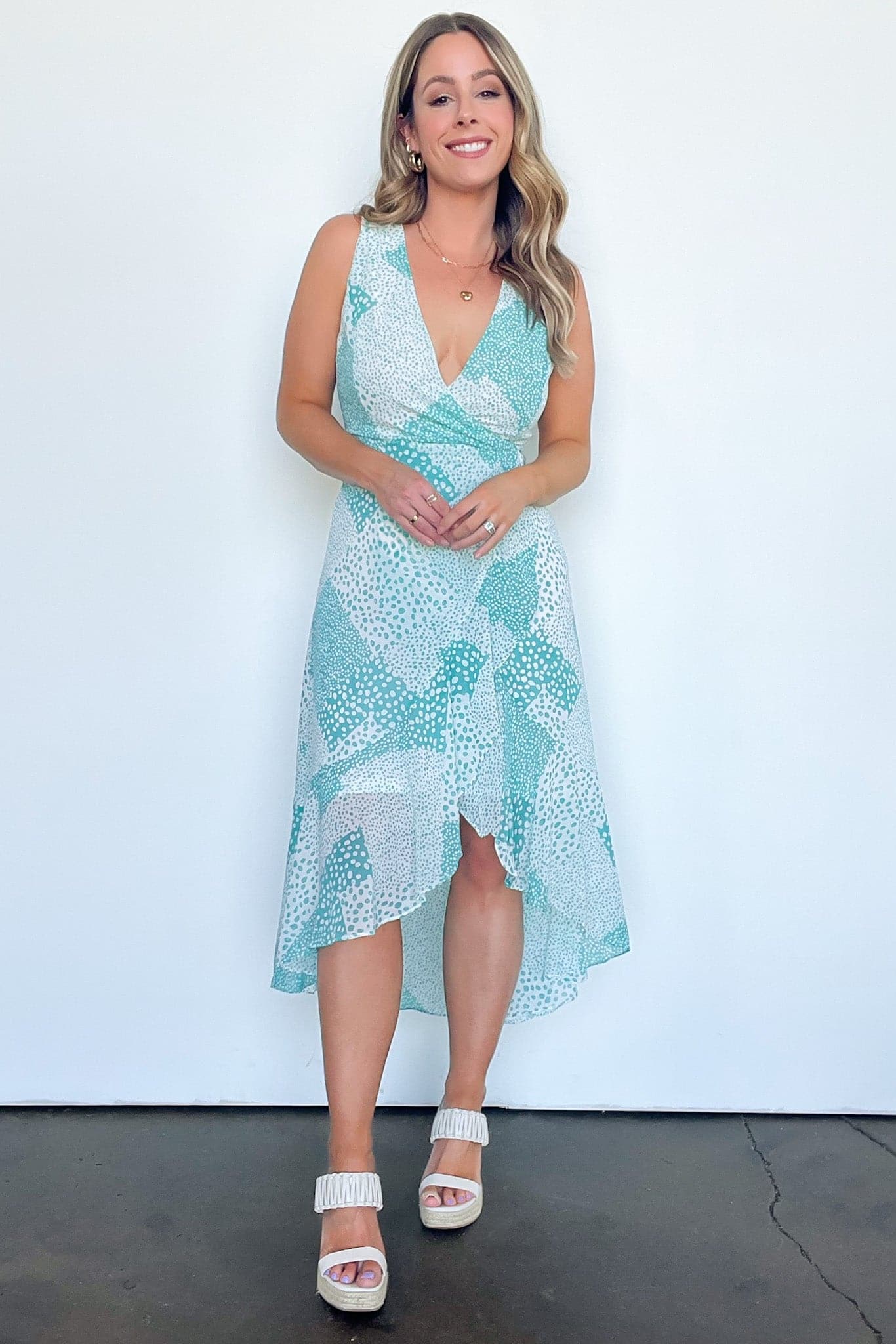 Patchwork Ruffle Hem Dress