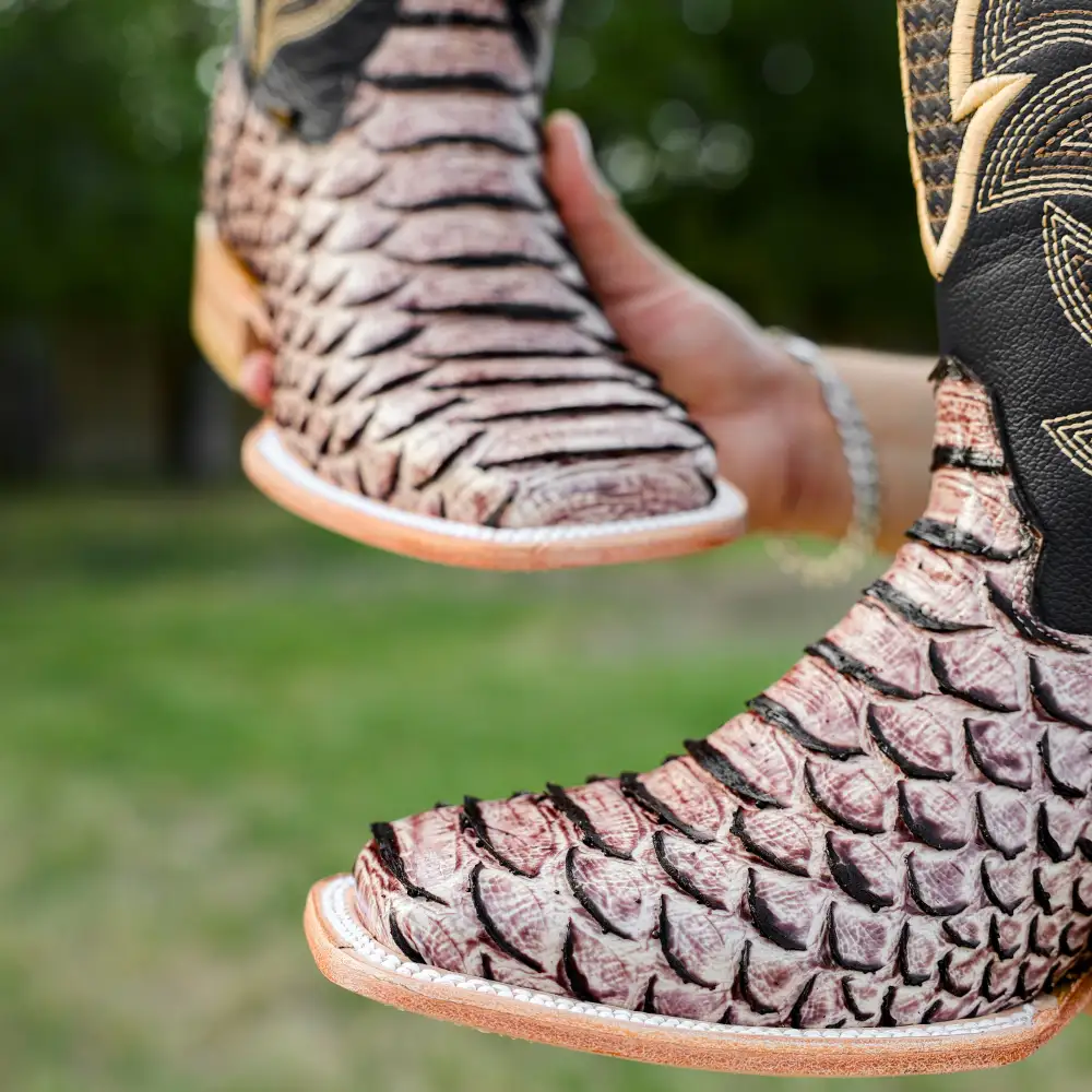 Orix Python Leather Boots - Square Toe