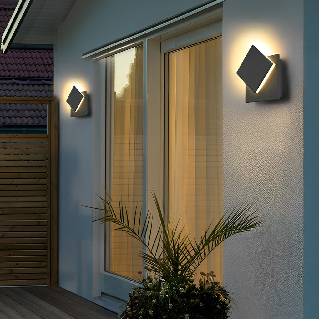 Adjustable Square Waterproof LED Black Modern Outdoor Wall Light Wall Lamp