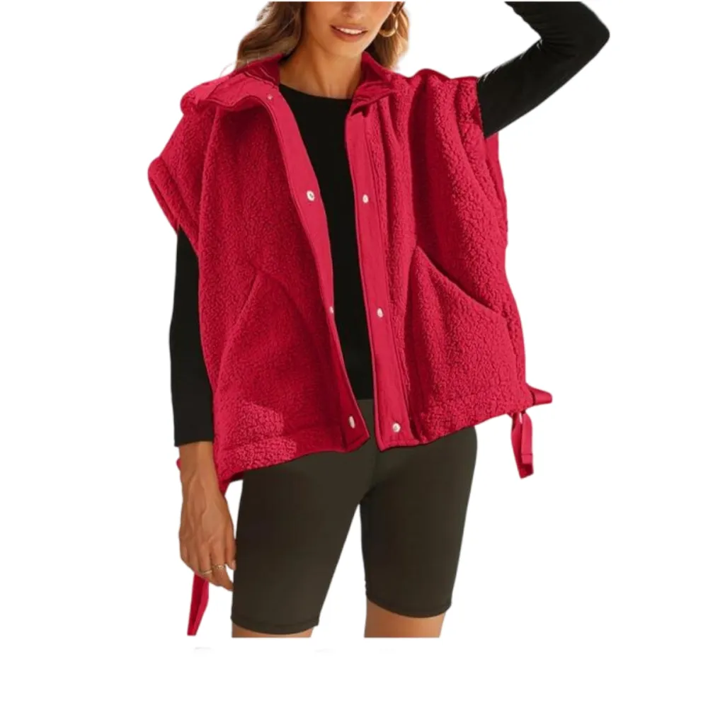 Women's Warm Fleece Button Down Vest