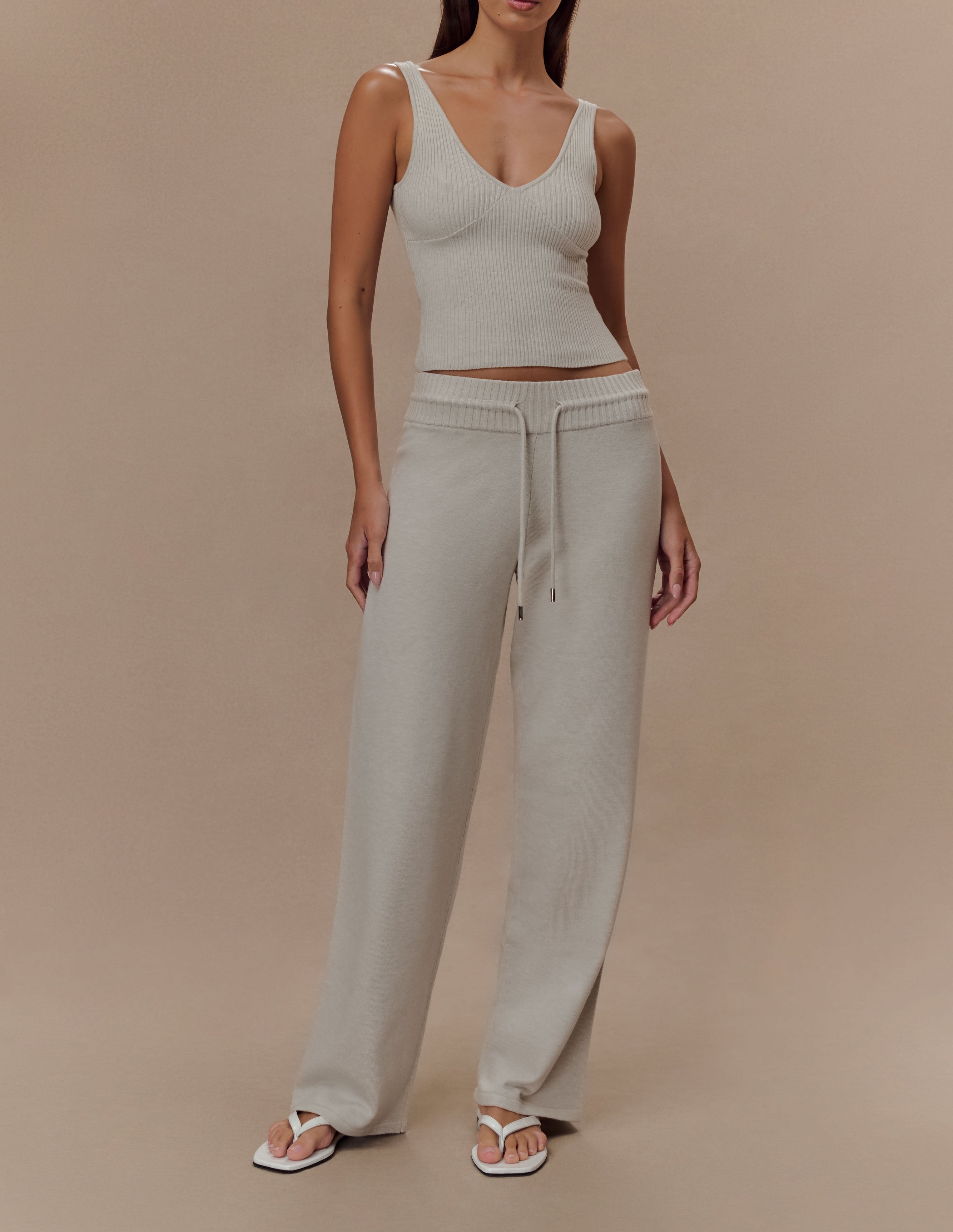 Marle Knit Wide Leg Pants