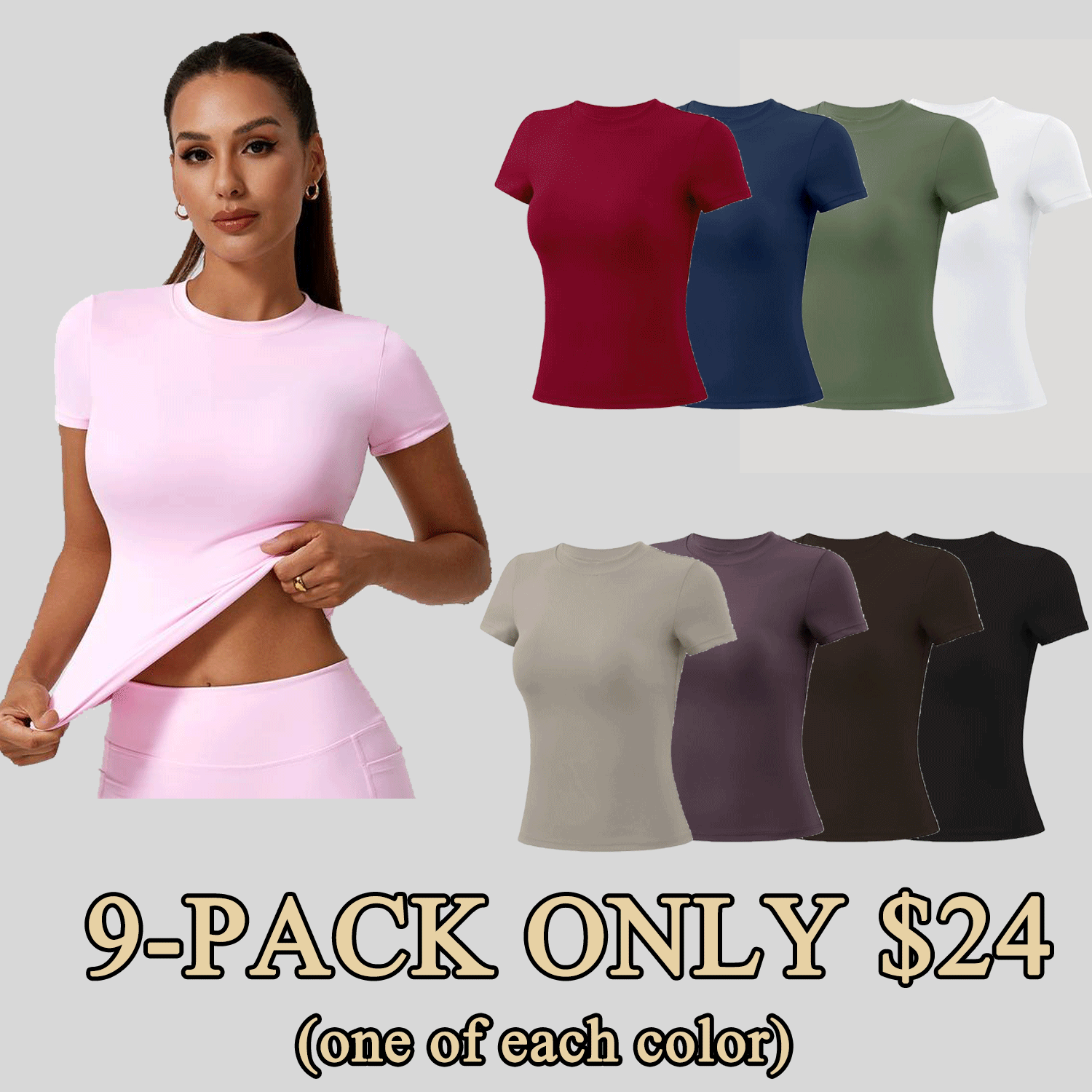 💪 Women’s Slim Fit Athletic Tee – Stretchy, Breathable Workout Top