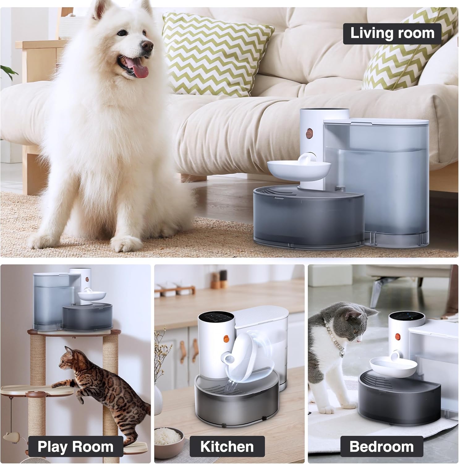 Large Capacity Wireless Smart Pet Water Fountain Filterless