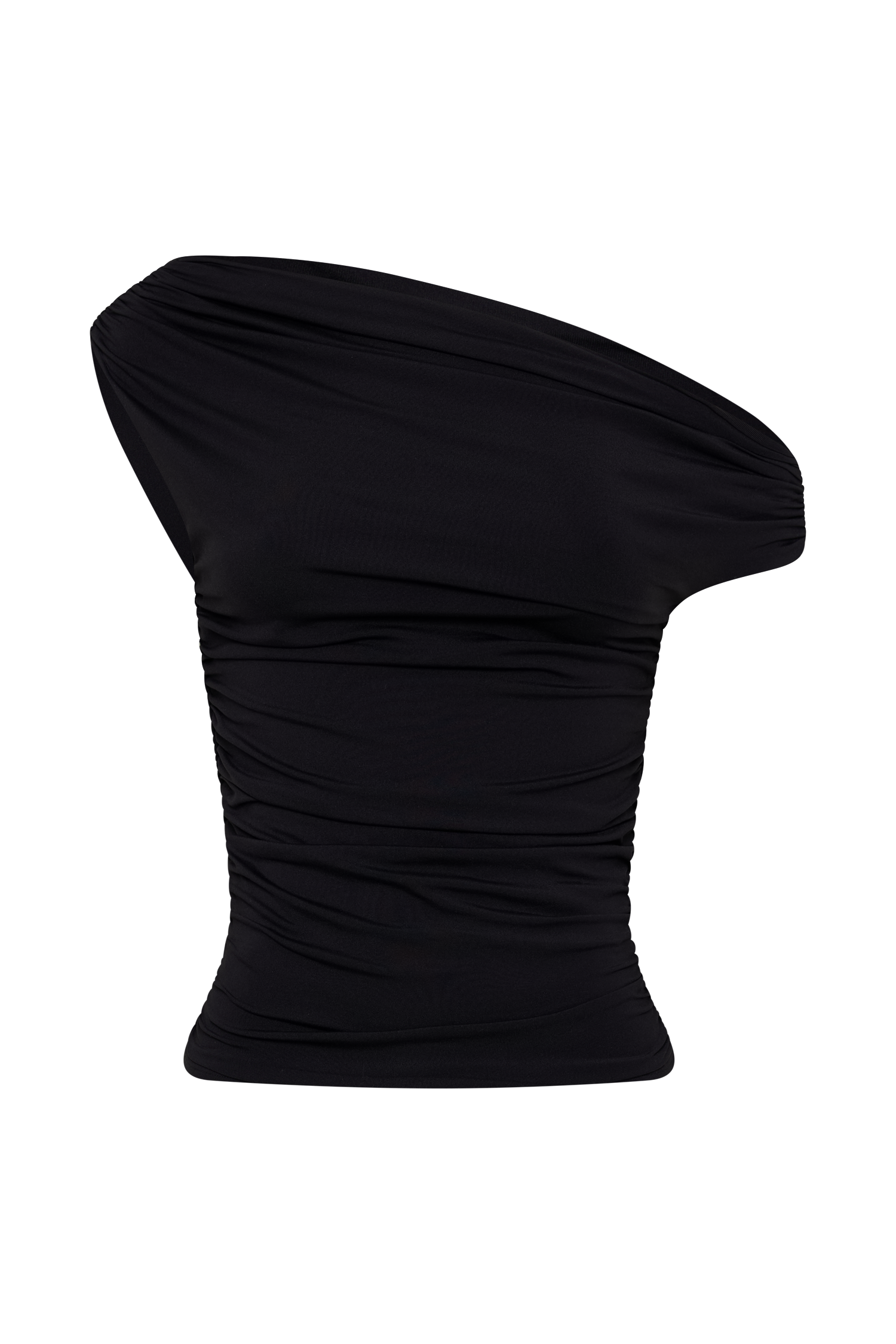 Black Slinky Ruched Top