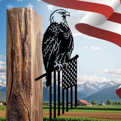 Libereagle Metal Eagle Flag Tree Stake