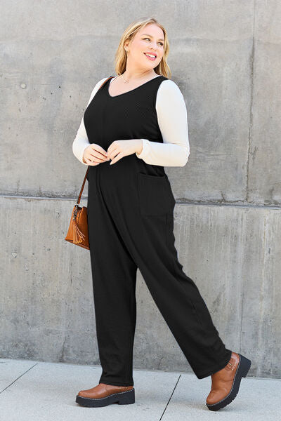 Full Size Sleeveless Straight Jumpsuit