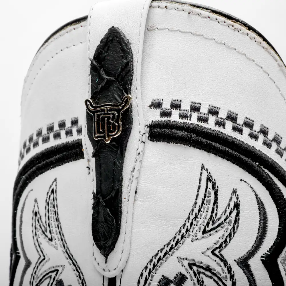 Black Mini Pirarucu Leather Boots - Square Toe