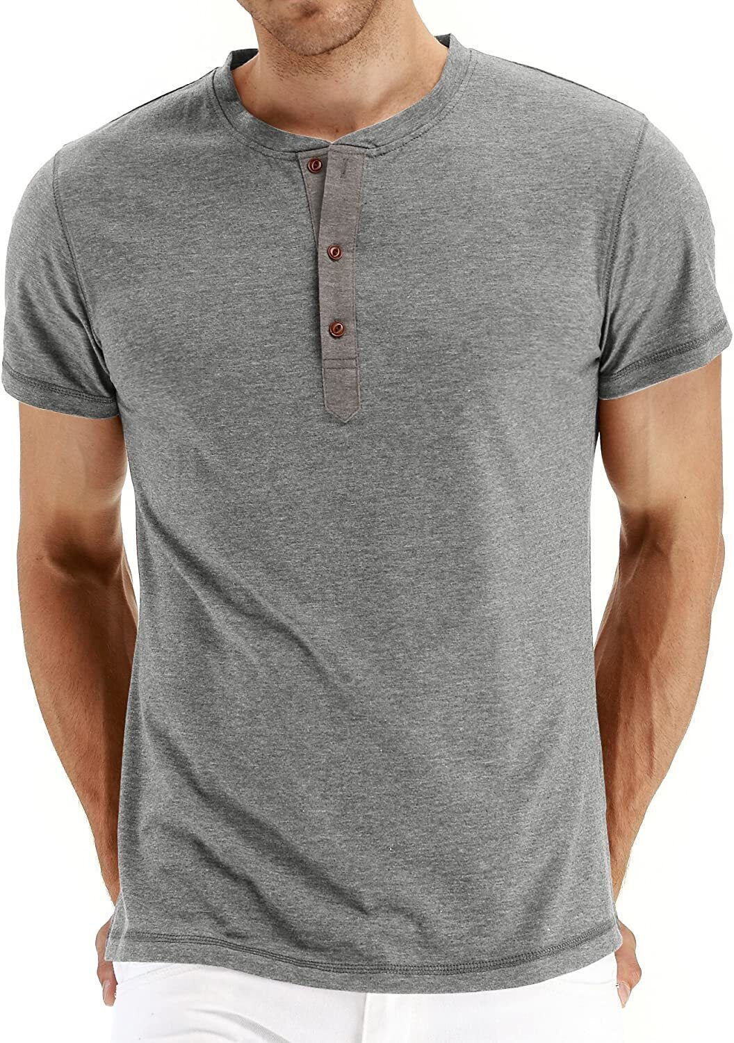 7-PACK Mens Fashion Casual Front Placket Basic Long/Short Sleeve T-Shirts🧡Buy two packs for free shipping🧡