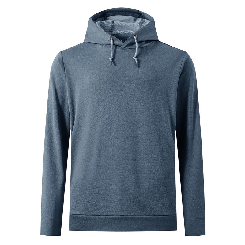 Men’s Solid Color Lightweight Golf Hoodie, 4-Way Stretch Breathable Dry Fit Pullover, Athletic Casual Fall Fashion drawstring sweatshirt Menswear Tops
