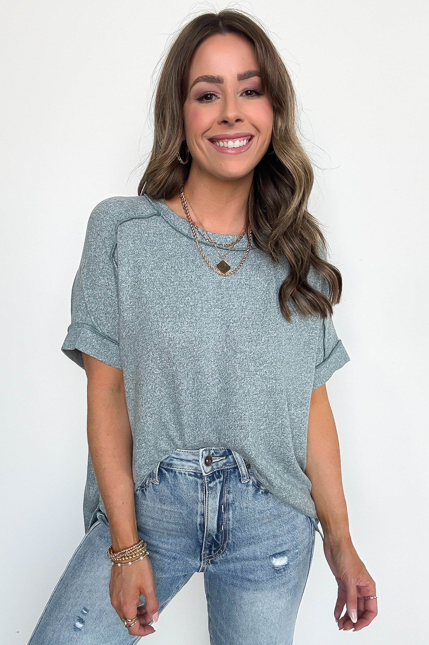 Sunday Muse Melange High Low Tee