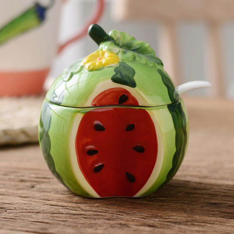 Service Ware: Ceramic Painted Fruits Serving Jars