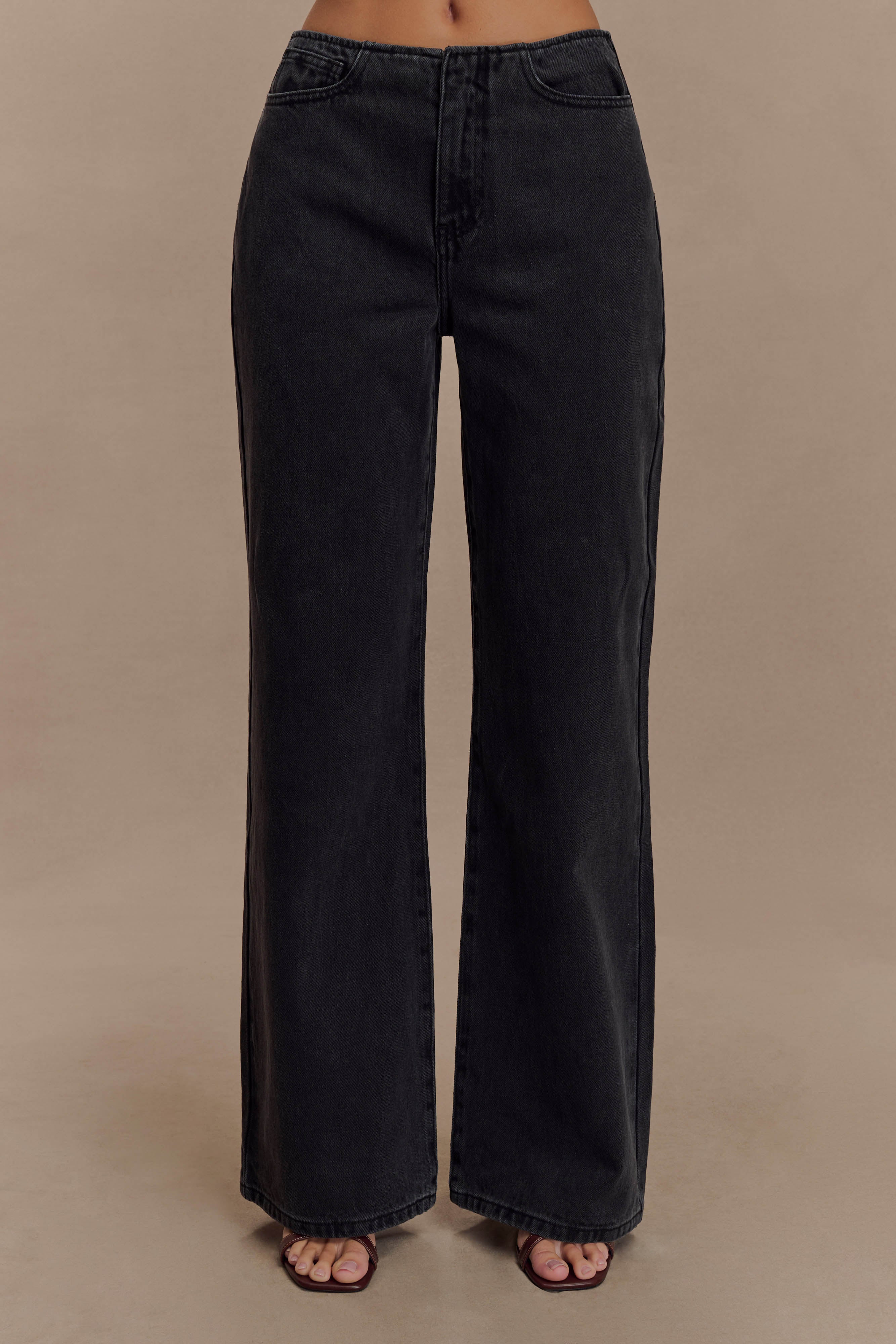 Black Mid Rise Denim Jeans