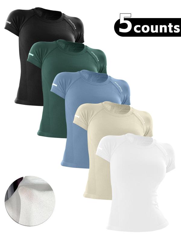 Women’s Raglan Sleeve Letter Print Sports Tee