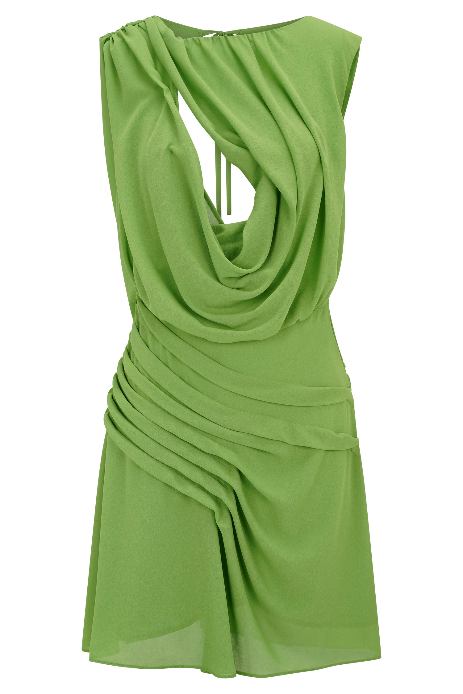 Green Chiffon Mini Dress