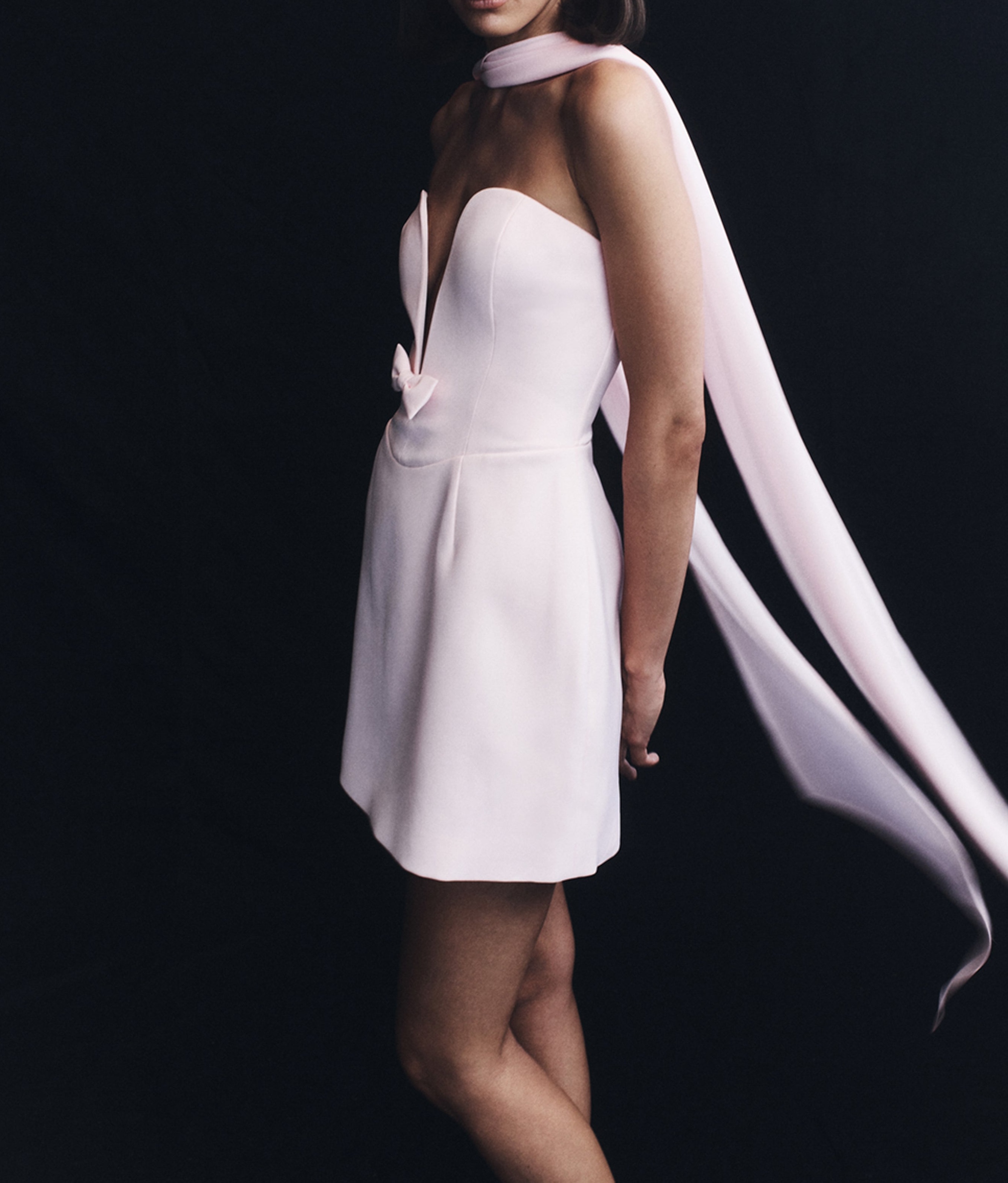 Pink Strapless Suiting Mini Dress