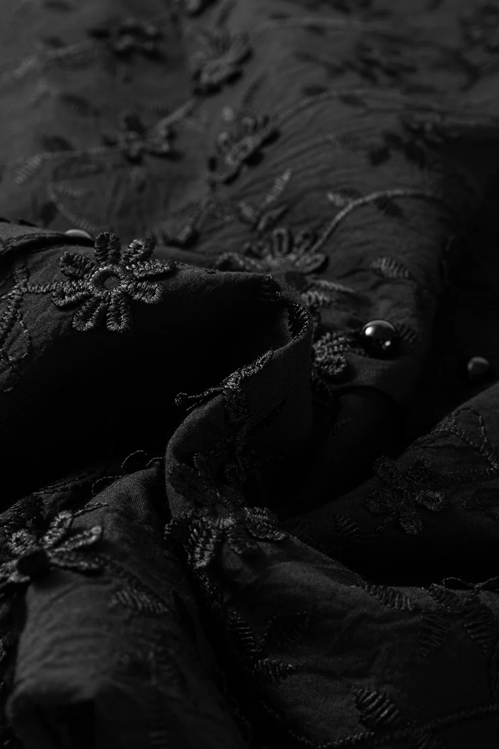 Floral Embroidered Buttoned Square Neck Tank Top