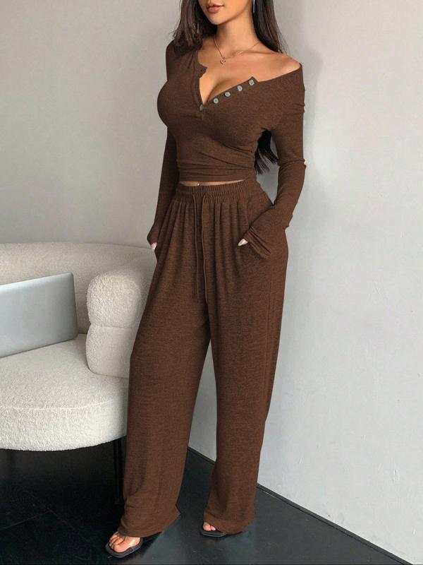 Women's Cozy Two-Piece Lounge Set for Fall & Winter