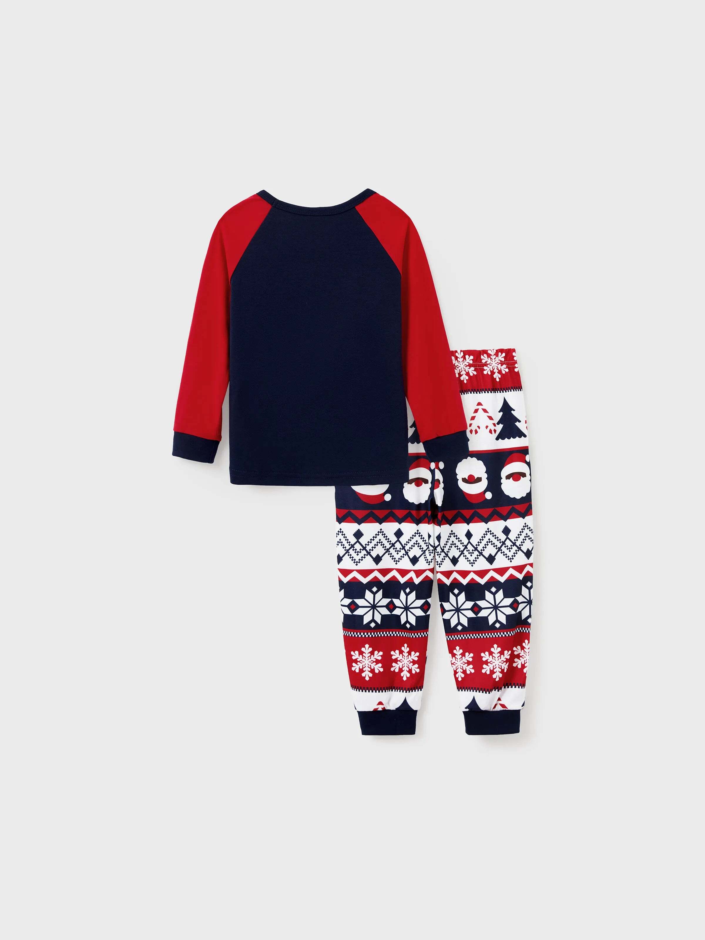 Christmas Matching Family Pajamas Set Glow In The Dark Santa Claus Print PJS with Christmas Socks Deep Blue