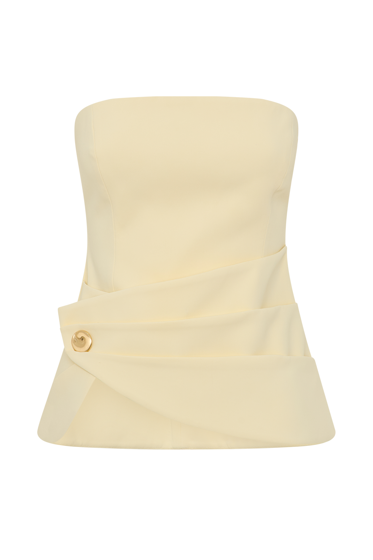 Cream Strapless Suiting Top