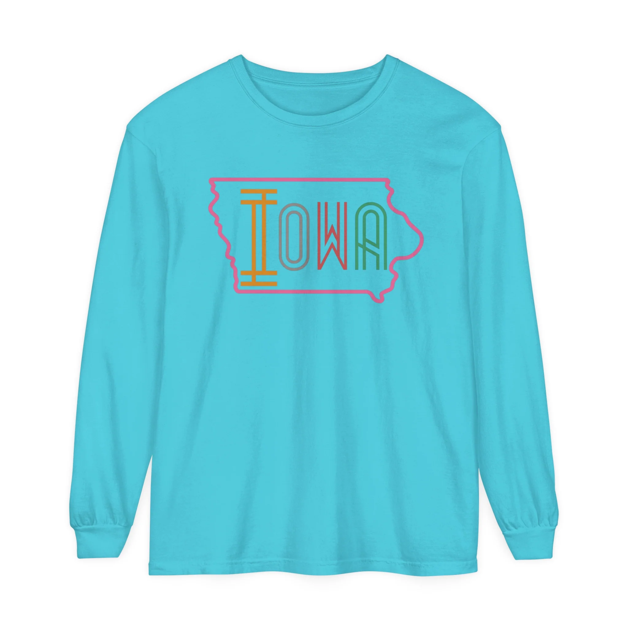 Iowa Pink Unisex Garment-dyed Long Sleeve T-Shirt