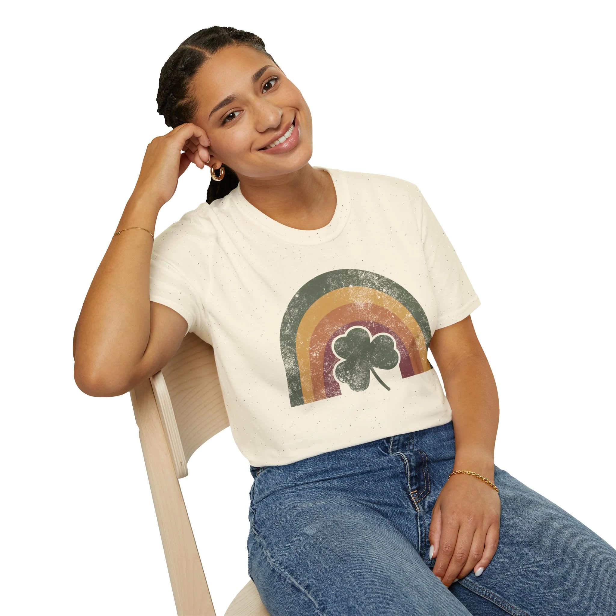 Rainbow Shamrock Unisex Softstyle T-Shirt