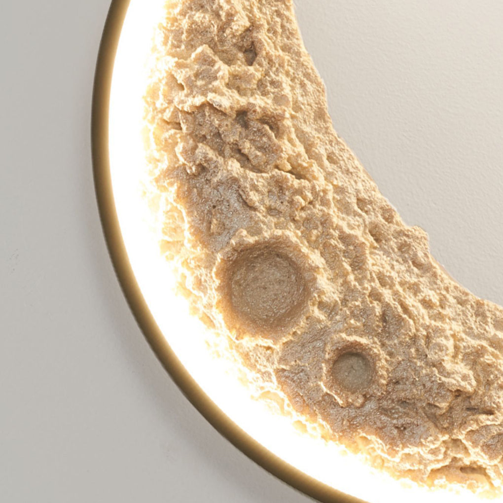 Round Creative Moon Resin Lunar Texture Waterproof Outdoor Wall Lights