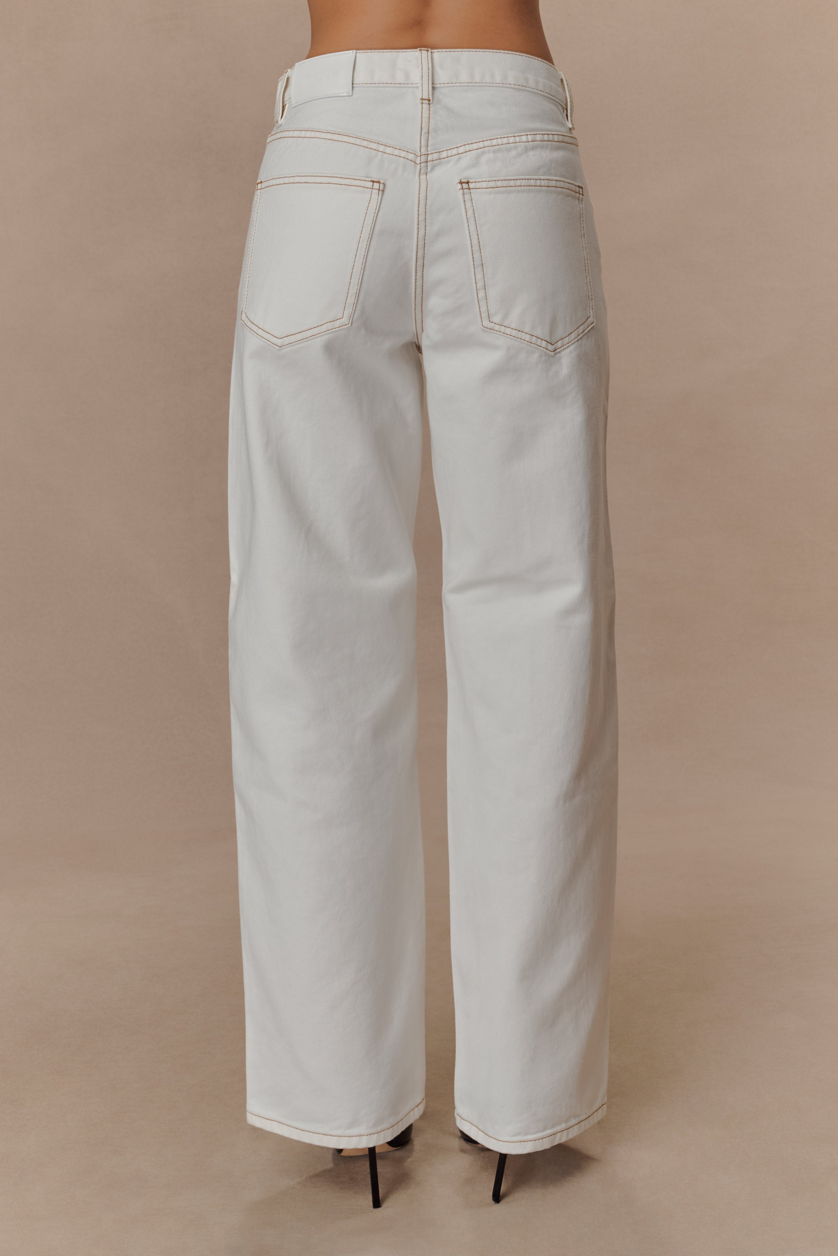 White Mid Rise Denim Jeans