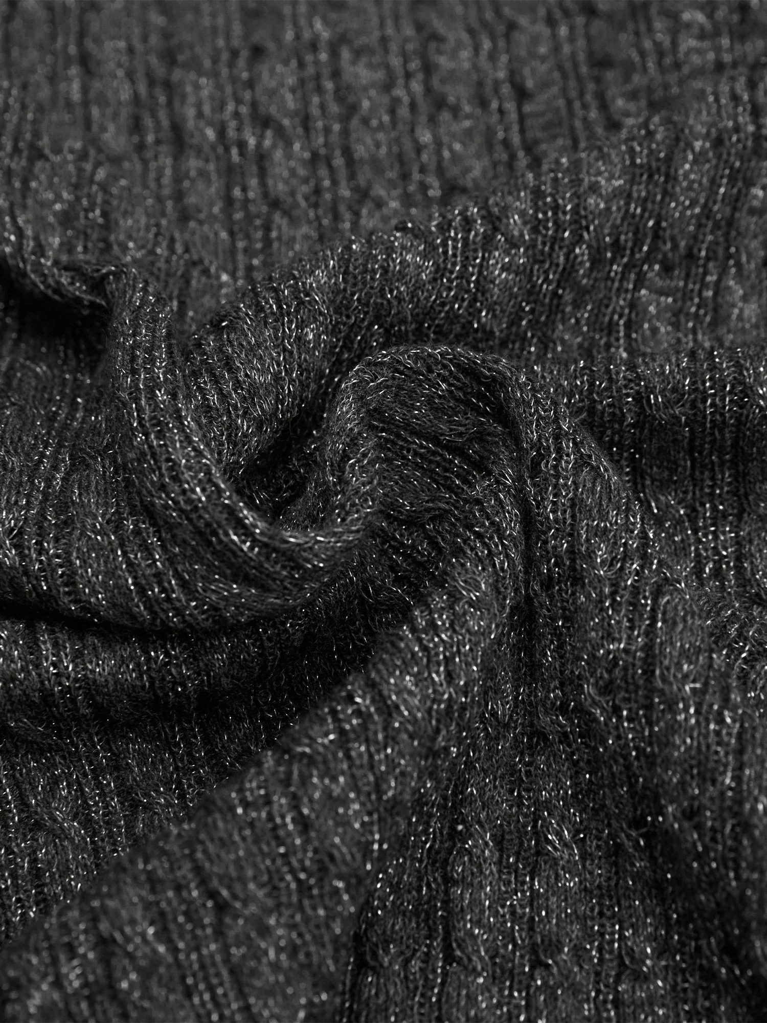 Wool Short Sleeve Sequin Knitted T-Shirt