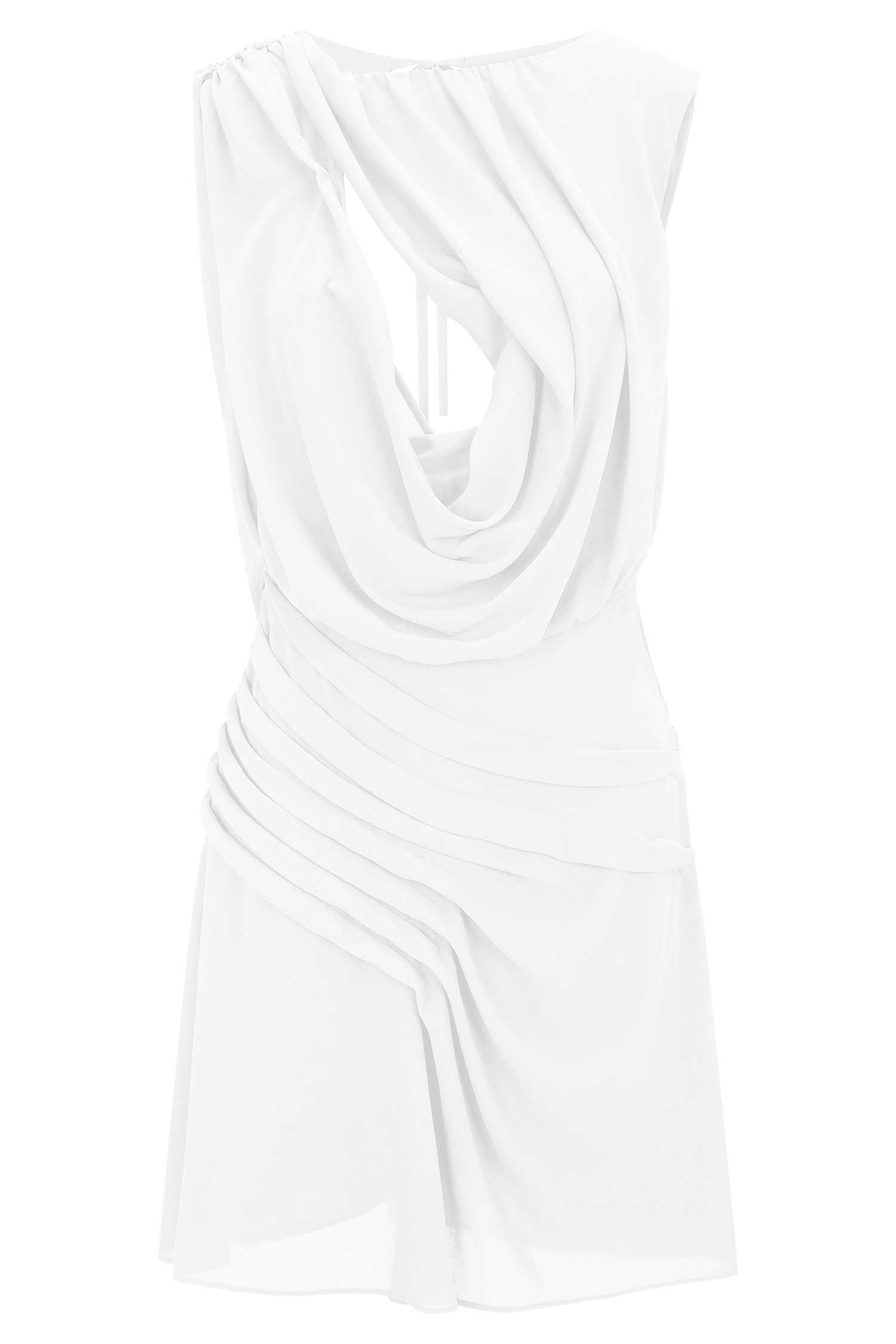 White Chiffon Mini Dress