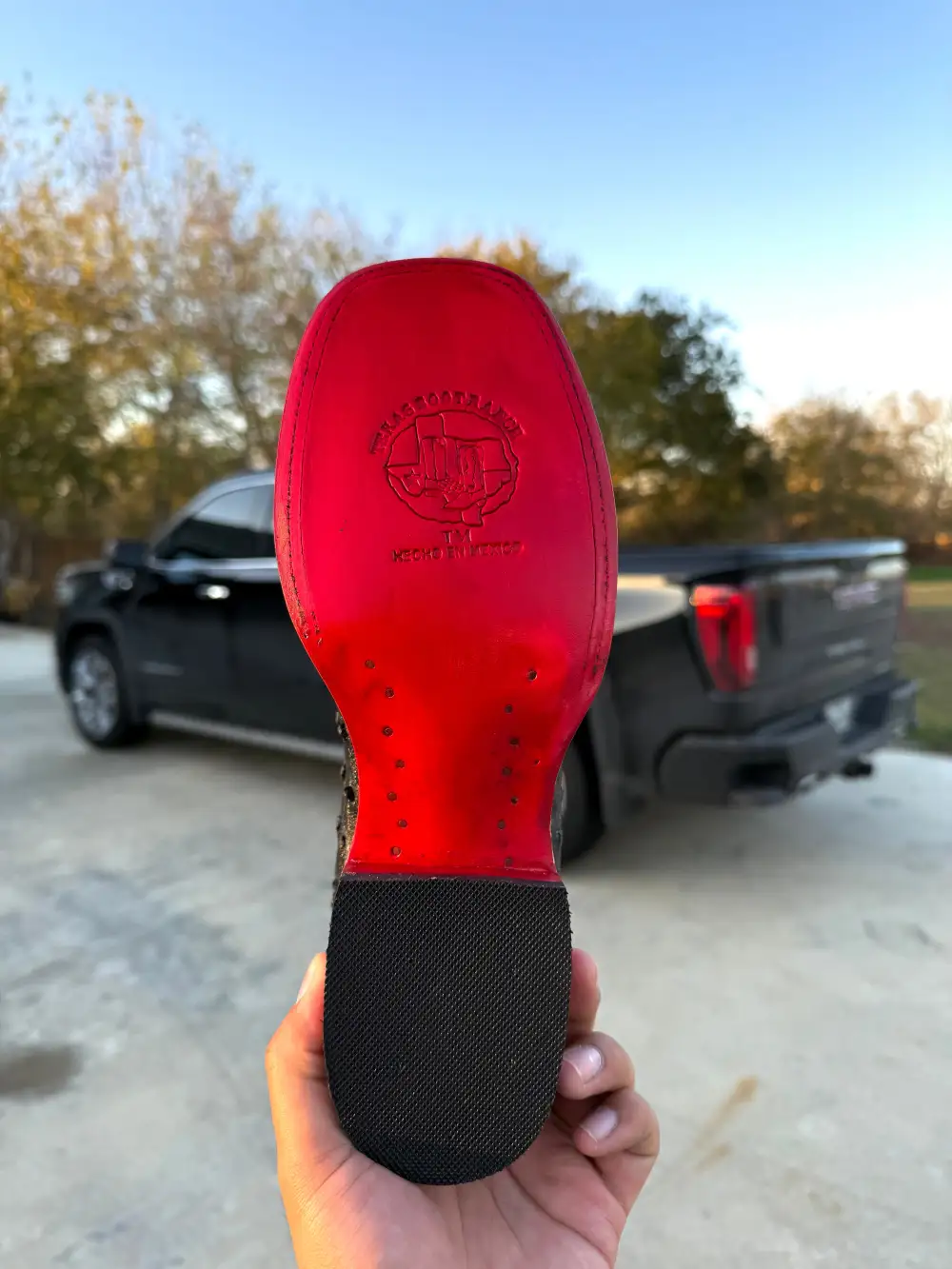 Black Ostrich Leather Boots - Square Toe