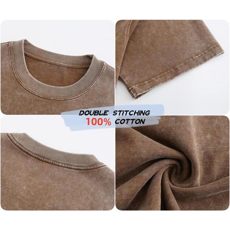 1/4 Pack Oversized Tshirts for Men Gym Vintage Heavyweight T Shirts Cotton Workout Acid Wash Baggy Tees-T