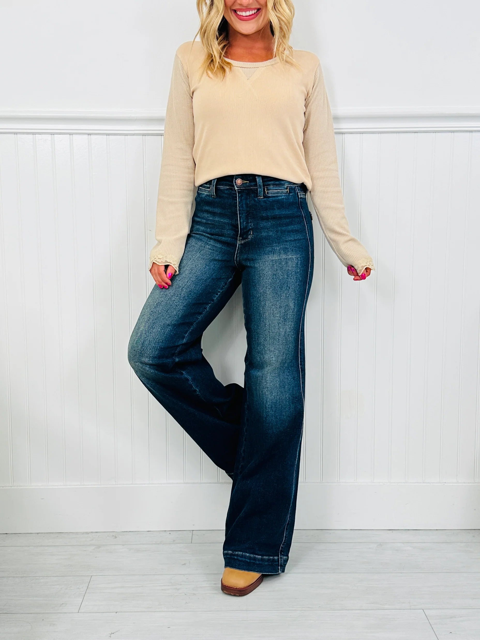 Judy Blue The One For Me Retro Wide Leg Jeans
